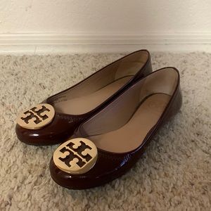 Tory Burch burgundy ballerina shoes